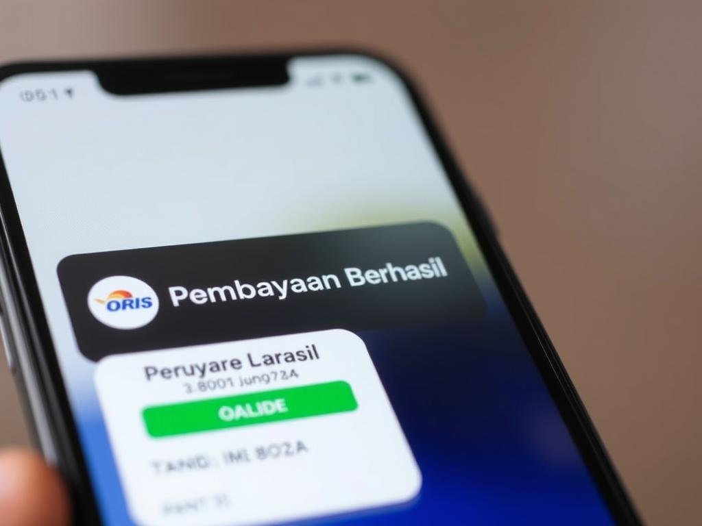 Contoh notifikasi transaksi QRIS berhasil
