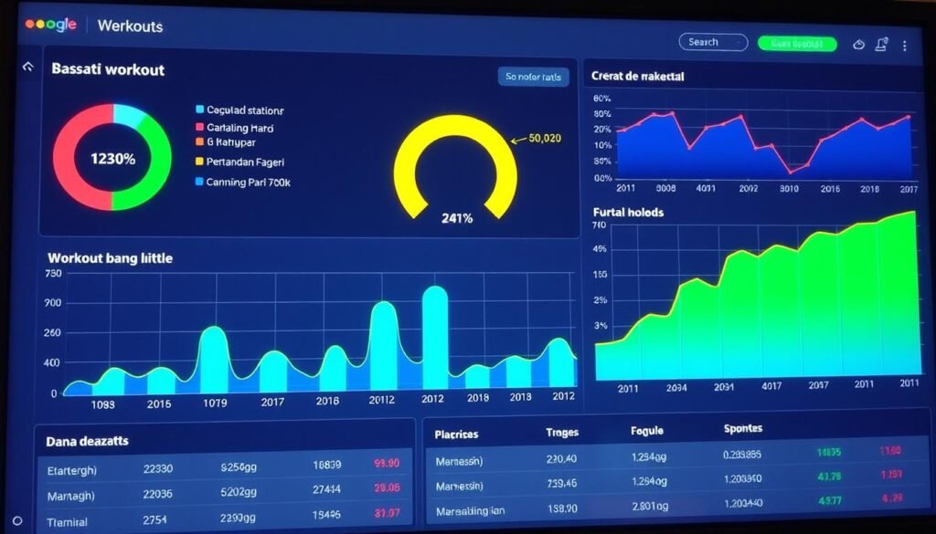 Grafik dan diagram yang menunjukkan progres latihan selama beberapa bulan