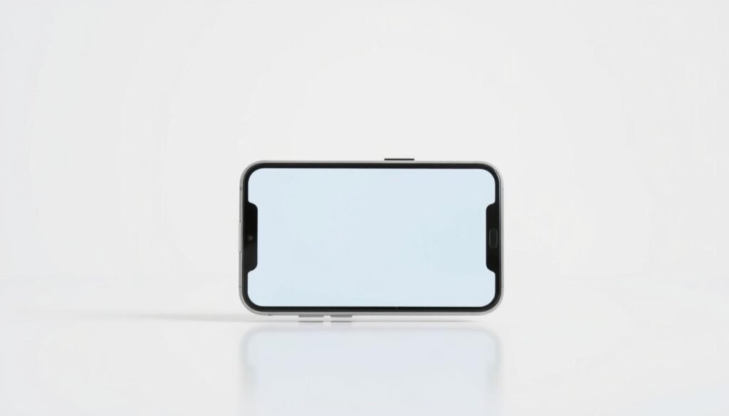 A smartphone screen rotating smoothly, showcasing the control of screen orientation on a mobile device. The scene is captured in a clean, minimalist style with a bright, natural lighting. The screen is in the center of the frame, surrounded by a neutral background that allows the device to be the focal point. The screen's rotation is emphasized through subtle motion blur, conveying the dynamic nature of the interaction. The overall composition is balanced and visually appealing, highlighting the intuitive control of screen rotation on a smartphone.